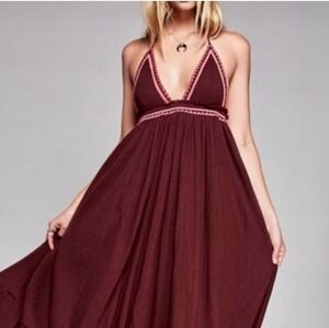 Express Women's Burgundy Maxi Dress